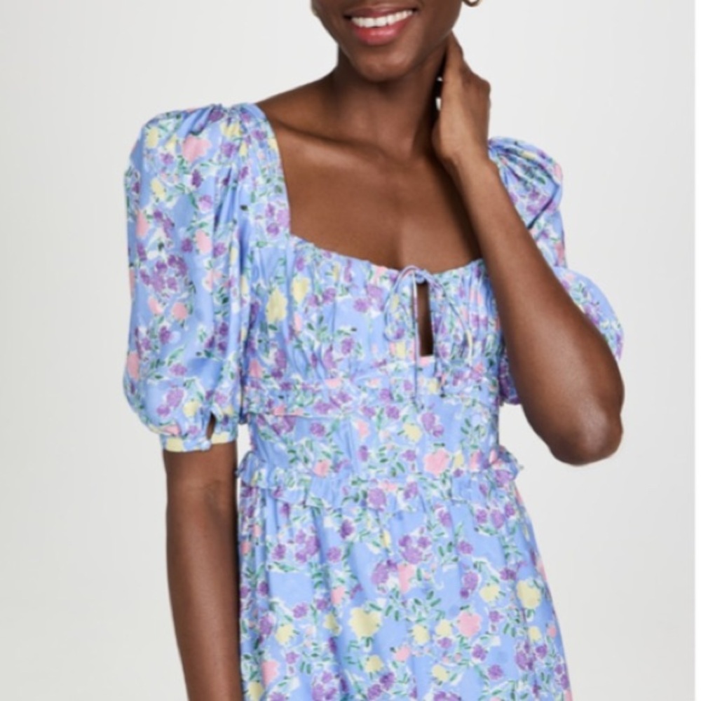 For Love And Lemons Charlene Puff Sleeve Mini Dress
